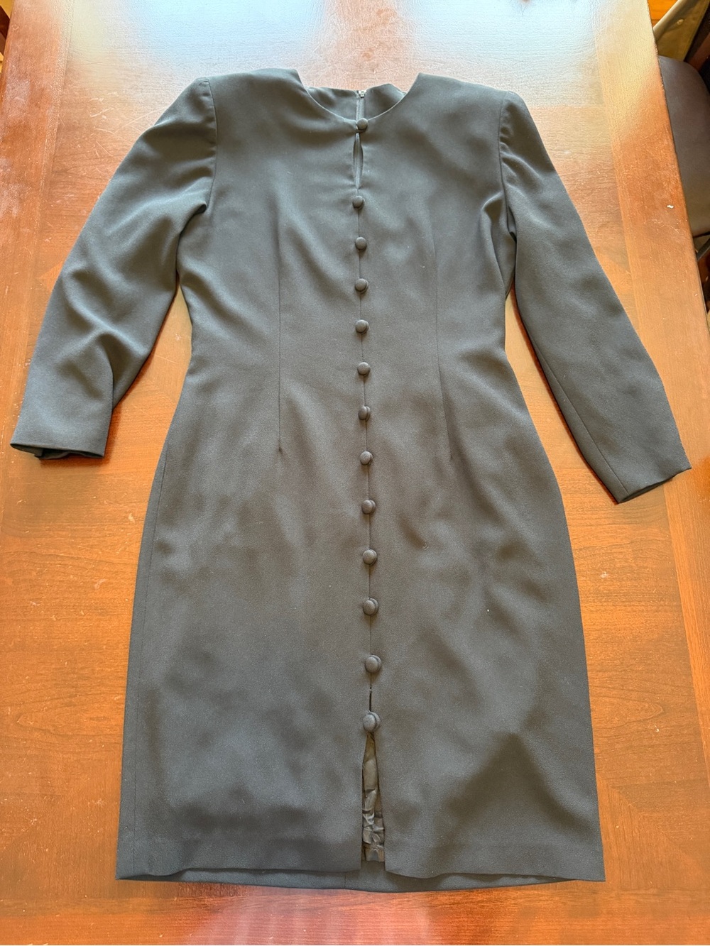 Rare Unique Vintage 1980s Black Dress Business Dark Academia Gothic Secretary